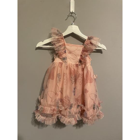 Disney‎ Junior Minnie GIRLS 3t PINK Bows And Flowers Dress - Picture 1 of 6
